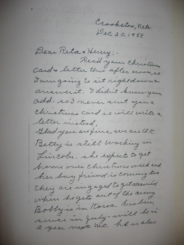 Letter from Grandma Tate