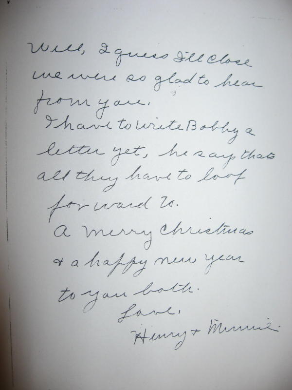 Letter from Grandma Tate
